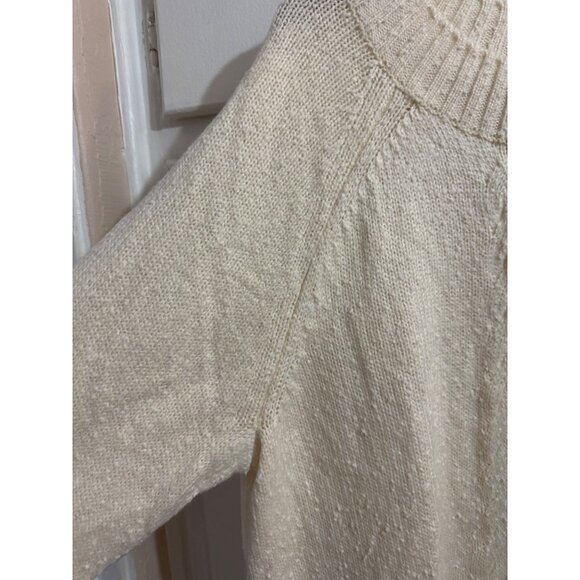 New! D&Co Naturals Cable Knit Mock Neck Sweater with Hi-Lo Hem Cream 1X - Picture 3 of 10